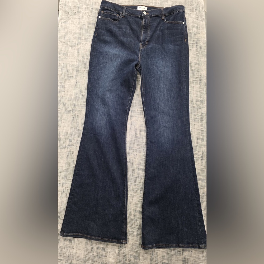 Frame Denim Dark Indigo Flare Jeans